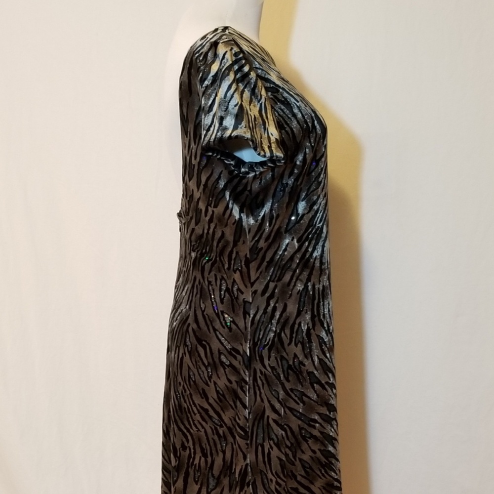 Vintage Reggio Animal Print Cutout Midi Dress 14 - Picture 2 of 8